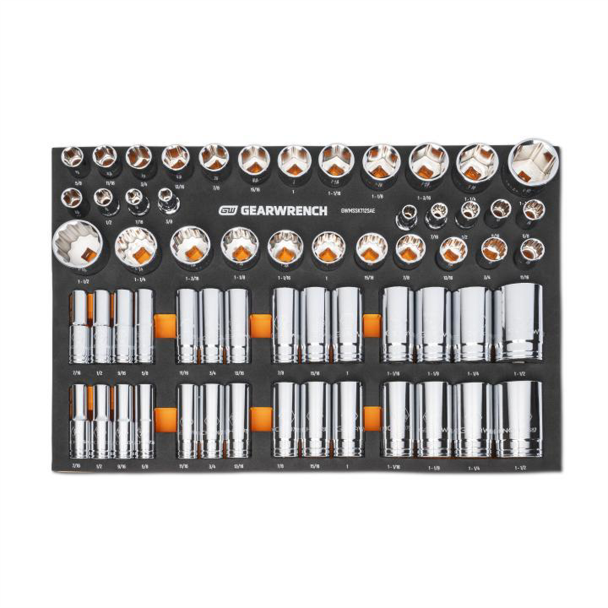GearWrench 60 Piece 1/2" Drive Master SAE Socket Set in Foam Storage Tray