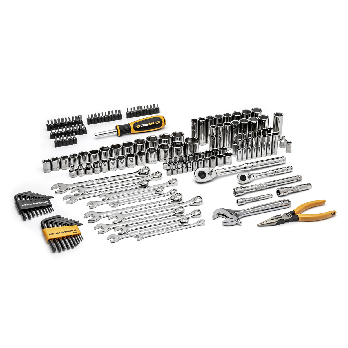Gearwrench 168 Piece 1/4" & 3/8" Drive 72-Tooth 6 Point Professional Tool Set