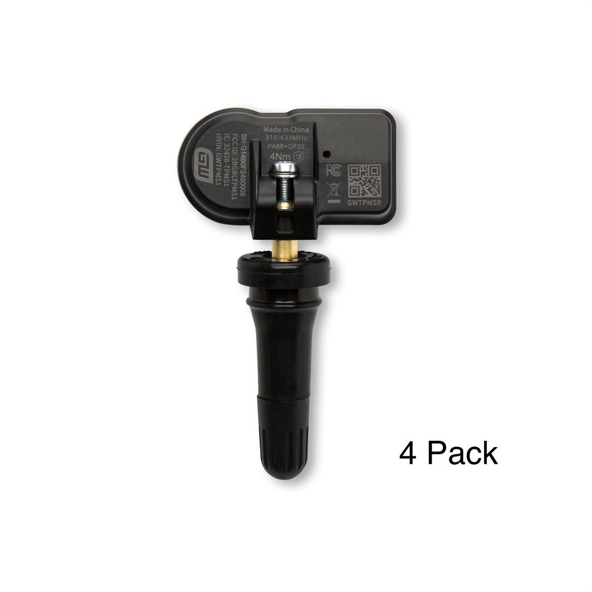 GearWrench Universal Programmable Rubber TPMS Sensor - 4 Pack