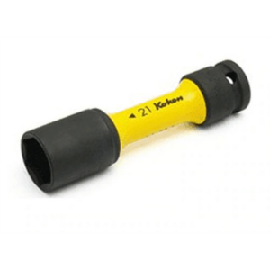 Ko-ken USA 1/2 Sq. Dr. Wheel Nut Socket 21mm Extra Thin walled Length 110mm Color coded Protector