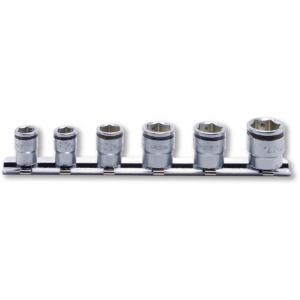 Ko-ken USA 1/4 Sq. Dr. Short NUT GRIP Socket Set, 7-14mm - 6 pieces