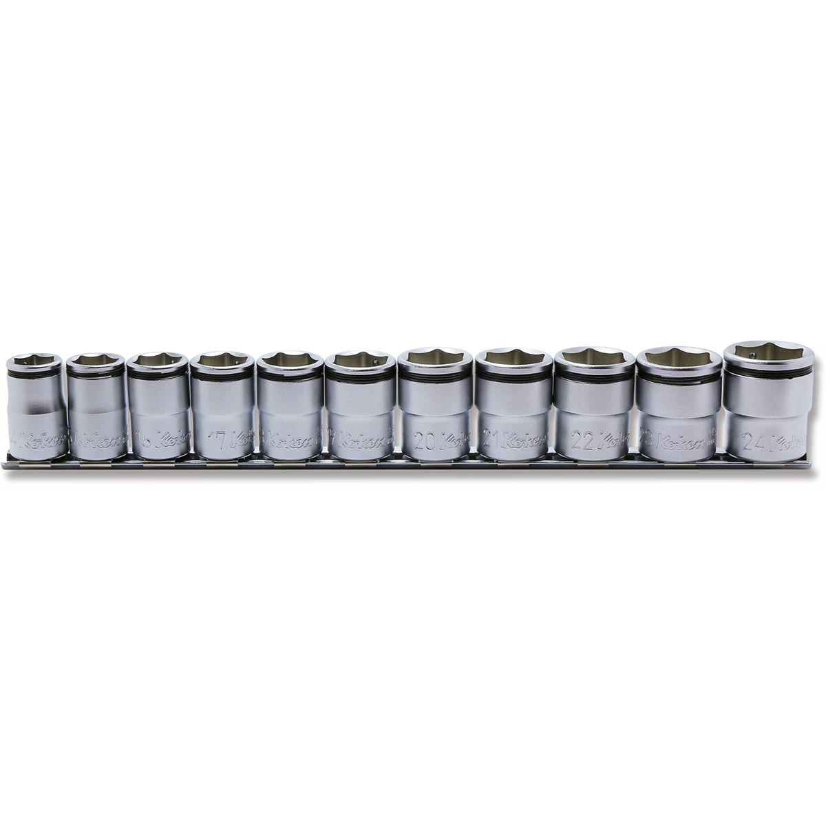 Ko-ken USA 1/2 Sq. Dr. NUT GRIP Socket Set, - 11 Pieces. 14-24mm - RS4450M/11
