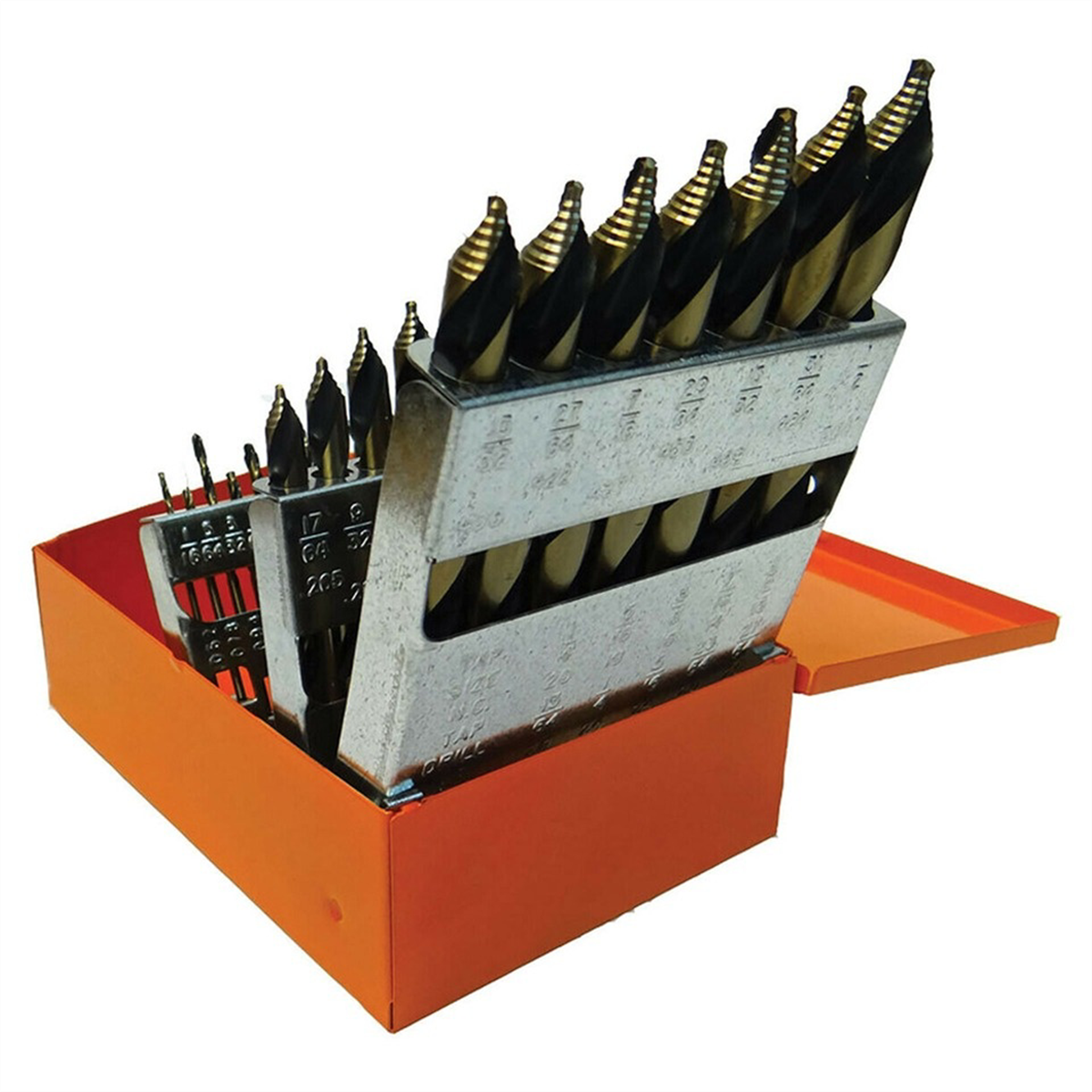 KnKut KnKut 29 Piece Mechanics Length Step Point Drill Bit Set 1/16"-1/2" by 64ths