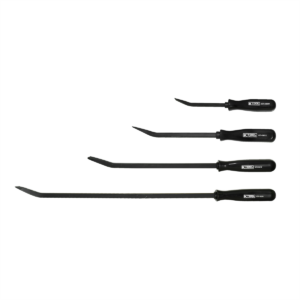 K Tool International Pry Bar Set Bent End 4 Piece w/ Black Square Handle