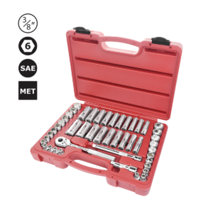 K Tool International Socket Set 3/8 in. Dr SAE and 6 pt Metric 47 Piece