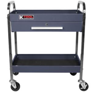 K Tool International Service Tool Cart Steel 1-Drawer 2-Shelves (Grey Blue)