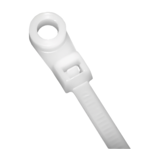 K Tool International Cable Zip Tie 7 Inch Natural 100/Pack 50 Pound Tensile with Mount Head