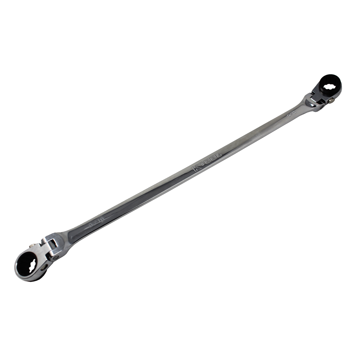 K Tool International Wrench Double Box Ratcheting Reversible 9/16 Inch x 5/8 Inch Universal Spline 90 Tooth