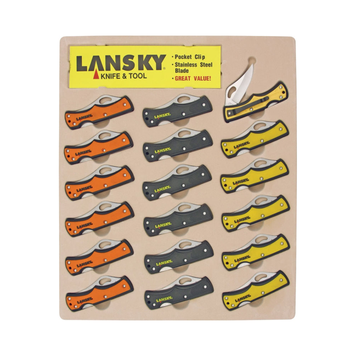 Lansky Sharpeners 18 PIECE SMALL LOCKBACK KNIFE DISPLAY