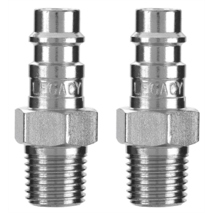 Legacy Manufacturing Flexzilla Pro High Flow Plug, 1/4" Body, 1/4" MNPT, 2-Pack