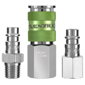 Legacy Manufacturing Flexzilla Pro High Flow Coupler and Plug Kit, 3-Piece, 1/4" Body, 1/4" NPT