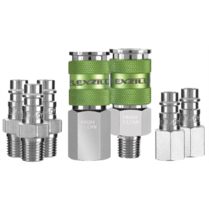 Legacy Manufacturing Flexzilla Pro High Flow Coupler and Plug Kit, 7-Piece, 1/4" Body, 1/4" NPT