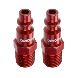 Legacy Manufacturing ColorConnex Plug, Type D, 1/4" Body, 1/4" MNPT, Red, 2-Pack