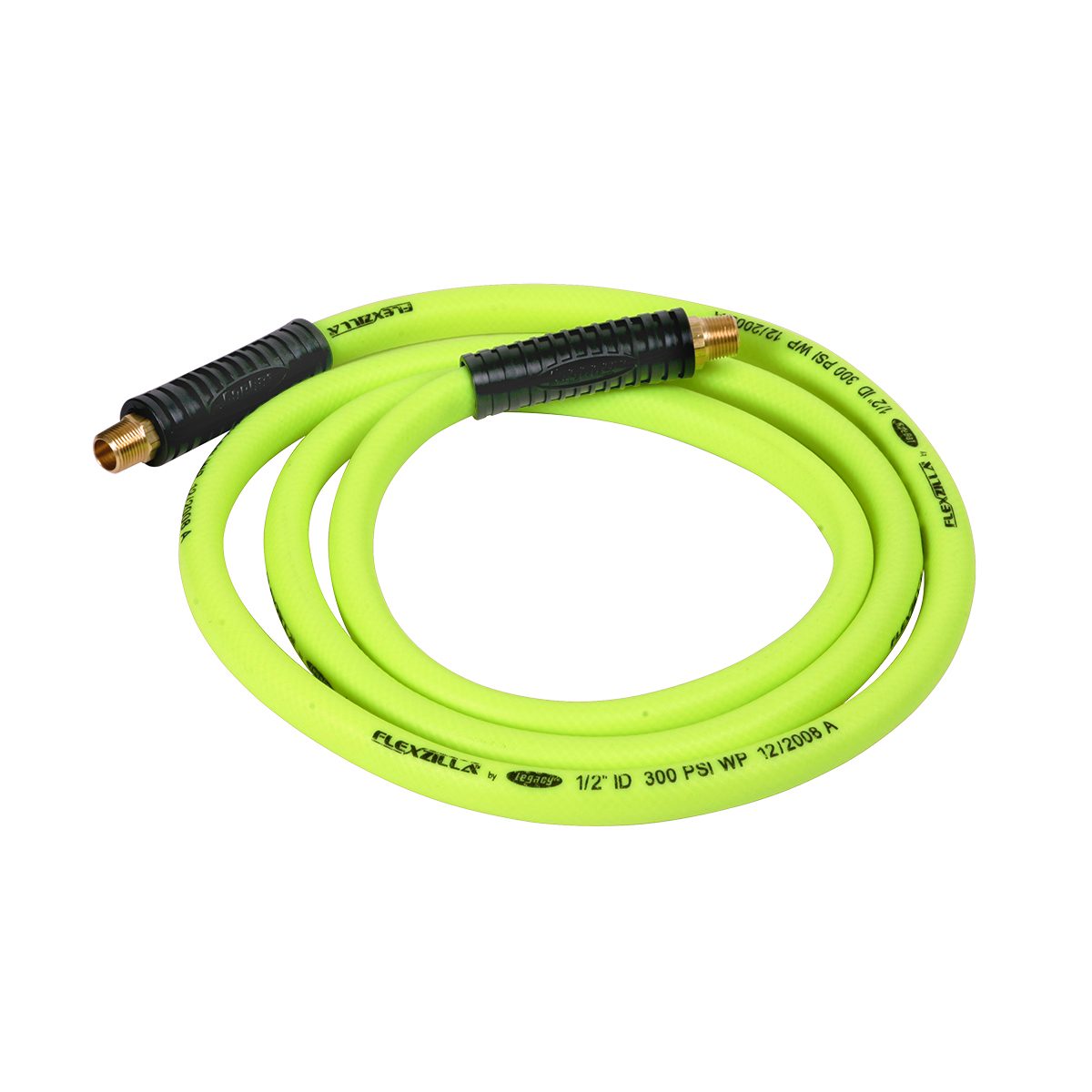 Legacy Manufacturing Flexzilla Whip Hose with Swivel, 1/2" x 8', 3/8" MNPT Swivel x 3/8" MNPT Fittings