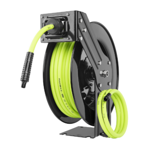 Legacy Manufacturing Flexzilla Retractable Air Hose Reel, Open Face, Single Axle Arm, 3/8" x 50'