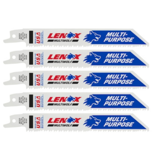 Lenox Tools 6 Inch 10 TPI Bi-Metal Reciprocating Saw Blades - 5 Pack