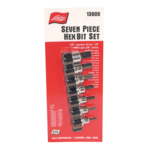 Lisle SOCKET HEX BIT SET 3/8IN. DR 7PC SAE 1/8 TO 3/8IN
