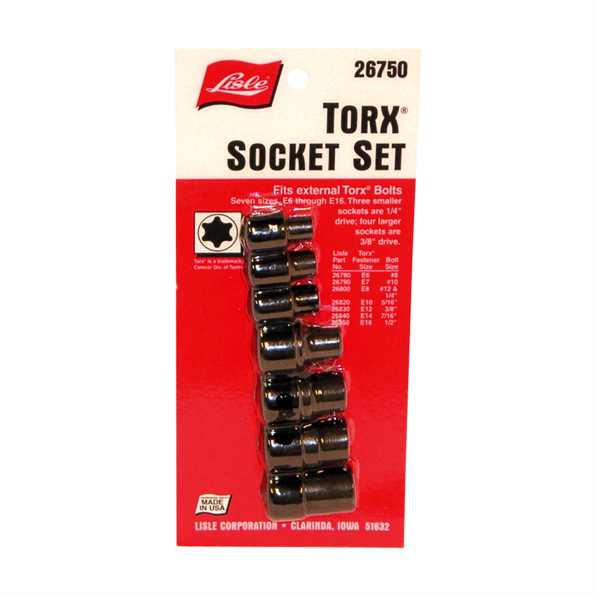 Lisle SOCKET TORX EXTERNAL SET 8 PC.