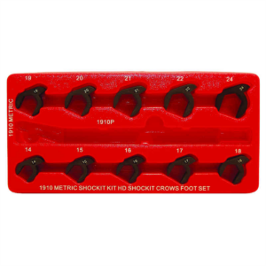 Milton Industries LTI Tool By MIlton 10 Piece Metric SHOCKIT Crows Foot Set - Heavy Duty Industrial Hydraulic