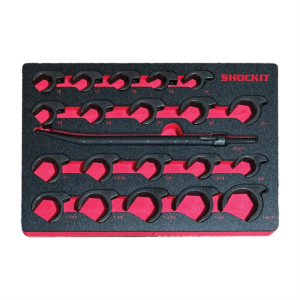 Milton Industries LTI Tool By MIlton 25-Piece SAE/METRIC Shockit Line Wrench Set - Automotive/Hydraulic Line Fittings In Foam Tray
