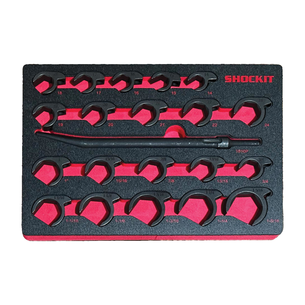 Milton Industries LTI Tool By MIlton 25-Piece SAE/METRIC Shockit Line Wrench Set - Automotive/Hydraulic Line Fittings In Foam Tray