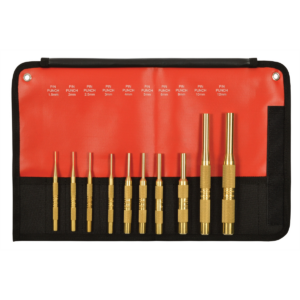 Mayhew 10-PC BRASS PIN PUNCH SET, METRIC