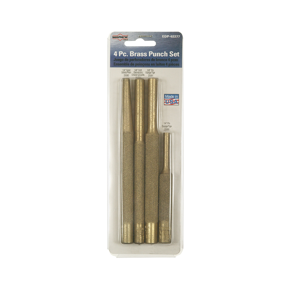 Mayhew PUNCH SET 4PC BRASS 3/8,1/2,3/4"