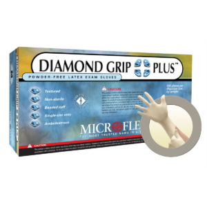 Microflex CASE OF DIAMOND GRIP PLUS LATEX GLOVES large TEN 100pks