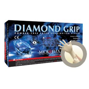 Microflex Diamond Grip MF-300 PF Latex Gloves Medium - 100 Pack