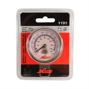 Milton Industries Gage 1/4" NPT, 0-160 PSI - Center Mount