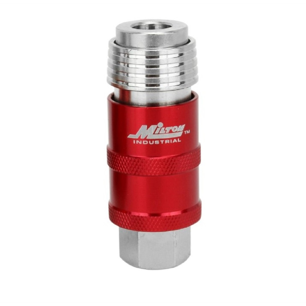 Milton Industries Safety Exhaust Coupler, 1/4-inch body, 1/4-inch FNPT (Retail Packaging)