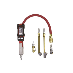 Milton Industries Precision Inflator Gauge Kit, Digital 0-160 PSI, w/ 4 chucks & 15" Hose