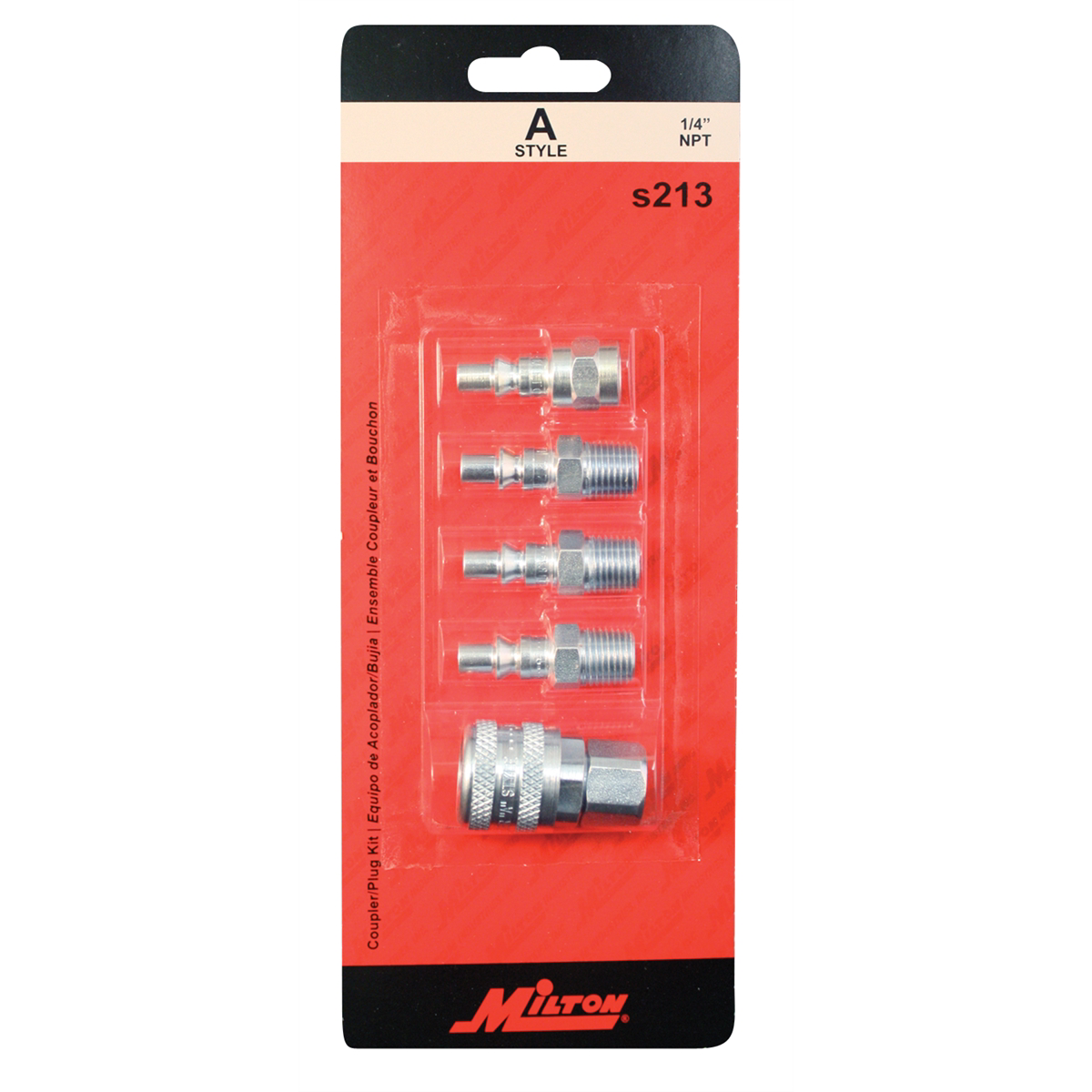Milton Industries 5 Piece A-Style Coupler Kit