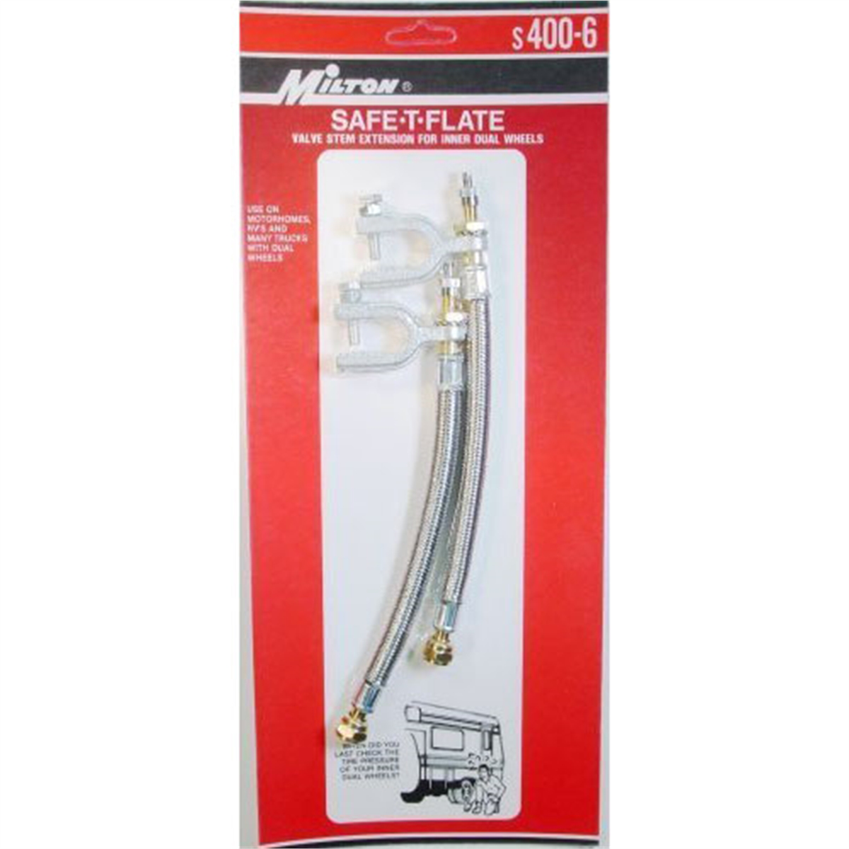 Milton Industries Saf-T-Flate Valve Ext. 2/cd