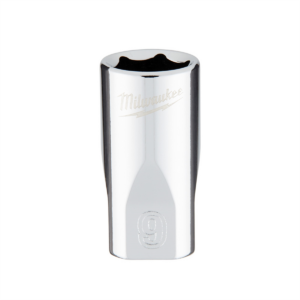Milwaukee Tool Milwaukee Tool 1/4" Drive 9mm Metric Socket with FOUR FLAT Sides, 6-Point, Vanadium Steel, Chrome