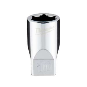 Milwaukee Tool Milwaukee Tool 1/4" Drive 10mm Metric Socket with FOUR FLAT Sides, 6-Point, Vanadium Steel, Chrome