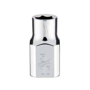Milwaukee Tool 3/8" Drive 5/16" SAE 6-Point Socket with FOUR FLAT Sides, Vanadium Steel, Chrome