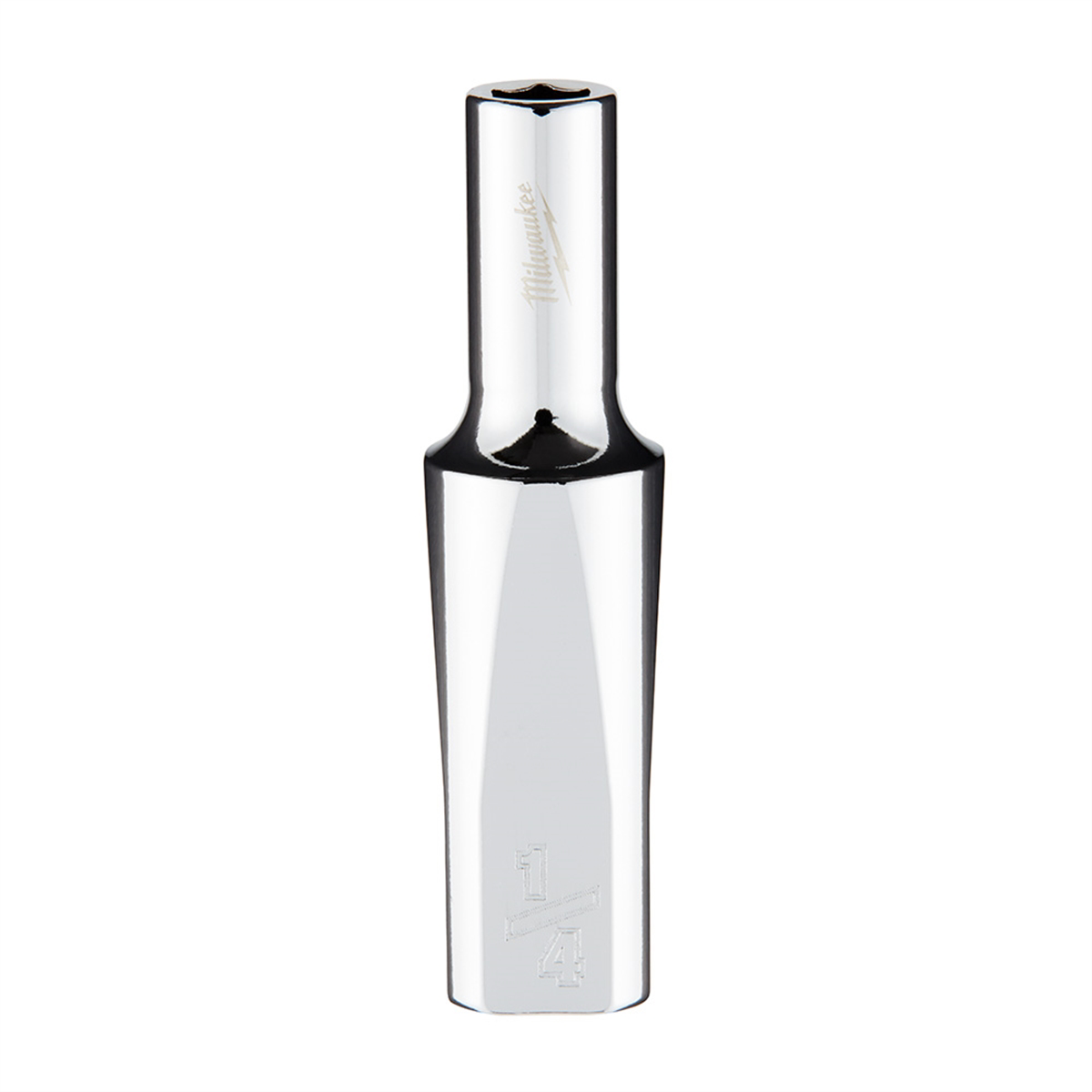 Milwaukee Tool 3/8" Drive 1/4" SAE 6-Point Deep Socket with FOUR FLAT Sides, Vanadium Steel, Chrome