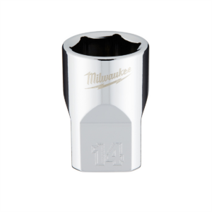 Milwaukee Tool 3/8" Drive 14mm Metric 6-Point Socket with FOUR FLAT Sides, Vanadium Steel, Chrome
