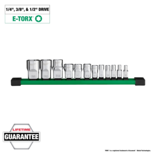 Milwaukee Tool 12pc 1/4 inch, 3/8 inch, and 1/2 inch Drive External TORX Socket Set