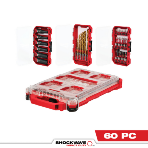Milwaukee Tool 60 SHOCKWAVE Impact Duty Alloy Steel Screw Driver Bit Set with PACKOUT Case