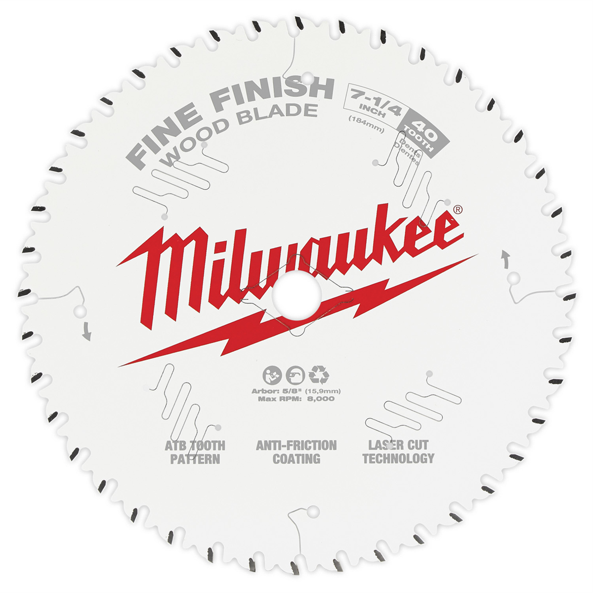 Milwaukee Tool 7-1/4" 40T Fine Finish Circular Saw Blade
