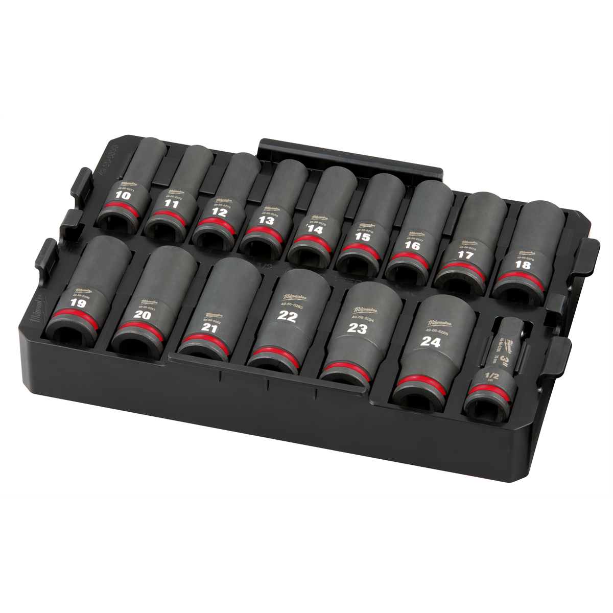Milwaukee Tool SHOCKWAVE Impact Duty Socket 1/2” Dr 16PC MM TRAY Set