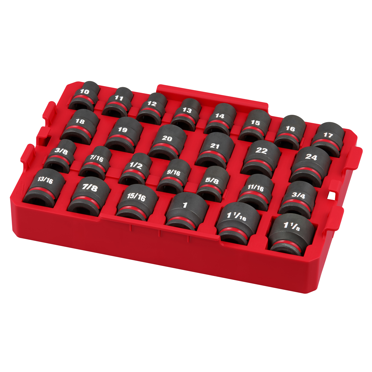 Milwaukee Tool SHOCKWAVE Impact Duty Socket 1/2” Dr 27PC SAE TRAY Set