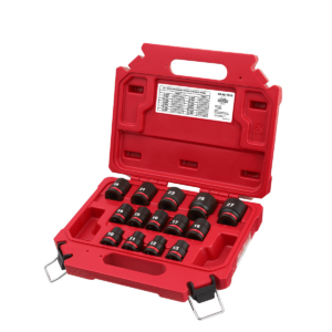 Milwaukee Tool 14PCSHOCKWAVE Impact Duty 1/2" Drive Metric Standard 6 Point Socket Set