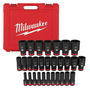 Milwaukee Tool 29PC SHOCKWAVE Impact Duty 1/2" Drive Metric Deep 6 Point Socket Set