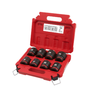 Milwaukee Tool 8PCSHOCKWAVE Impact Duty 3/4" Drive Metric Standard 6 Point Socket Set