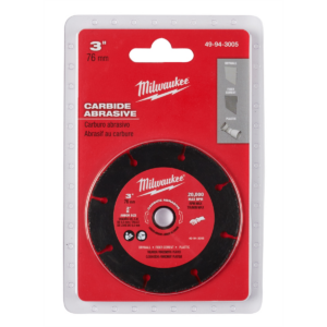 Milwaukee Tool 3" CARBIDE ABRASIVE CUT OFF BLADE MAX 20K RPM