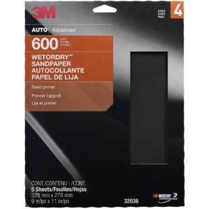 3m paper sheets-wetordry 9"x 11" p600 5/pk 10pk/cs