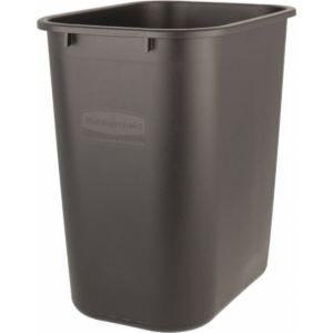 Msc Industrial Supply 28 Qt Black Rectangle Trash Can